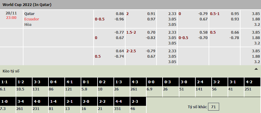 Soi kèo Qatar vs Ecuador, 23h00 ngày 20/11 Bảng A World Cup 2022